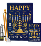 Happy Hanukkah - Hanukkah Winter Vertical Impressions Decorative Flags HG192317 Made In USA