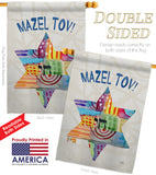 Mazel Tov Star - Hanukkah Winter Vertical Impressions Decorative Flags HG114132 Made In USA