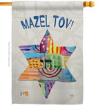 Mazel Tov Star - Hanukkah Winter Vertical Impressions Decorative Flags HG114132 Made In USA
