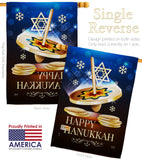 Happy Hanukkah Dreidel - Hanukkah Winter Vertical Impressions Decorative Flags HG114174 Made In USA