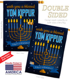 Blessed Yom Kippur - Hanukkah Winter Vertical Impressions Decorative Flags HG114226 Made In USA