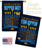 Blessed Yom Kippur - Hanukkah Winter Vertical Impressions Decorative Flags HG114226 Made In USA