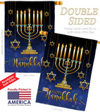 Happy Hanukkah - Hanukkah Winter Vertical Impressions Decorative Flags HG114227 Made In USA