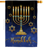 Happy Hanukkah - Hanukkah Winter Vertical Impressions Decorative Flags HG114227 Made In USA