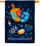 Festival Of Lights - Hanukkah Winter Vertical Impressions Decorative Flags HG114228 Made In USA