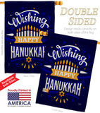 Wish Happy Hanukkah - Hanukkah Winter Vertical Impressions Decorative Flags HG114239 Made In USA