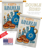 Hanukkah Sufganiyot - Hanukkah Winter Vertical Impressions Decorative Flags HG114240 Made In USA