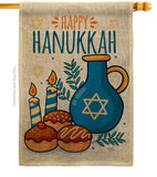 Hanukkah Sufganiyot - Hanukkah Winter Vertical Impressions Decorative Flags HG114240 Made In USA