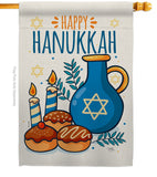 Hanukkah Sufganiyot - Hanukkah Winter Vertical Impressions Decorative Flags HG114240 Made In USA