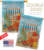 Hanukkah Feast - Hanukkah Winter Vertical Impressions Decorative Flags HG120278 Made In USA