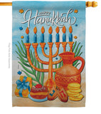 Hanukkah Feast - Hanukkah Winter Vertical Impressions Decorative Flags HG120278 Made In USA