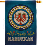 Celebratory Hanukkah - Hanukkah Winter Vertical Impressions Decorative Flags HG130430 Made In USA