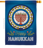 Celebratory Hanukkah - Hanukkah Winter Vertical Impressions Decorative Flags HG130430 Made In USA