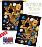 Happy Hanukkah - Hanukkah Winter Vertical Impressions Decorative Flags HG137063 Made In USA