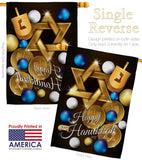 Happy Hanukkah - Hanukkah Winter Vertical Impressions Decorative Flags HG137063 Made In USA