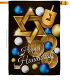 Happy Hanukkah - Hanukkah Winter Vertical Impressions Decorative Flags HG137063 Made In USA