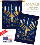 Happy Hanukkah - Hanukkah Winter Vertical Impressions Decorative Flags HG137324 Made In USA