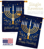 Happy Hanukkah - Hanukkah Winter Vertical Impressions Decorative Flags HG137324 Made In USA