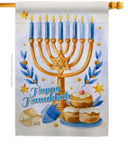 Jewish Festival - Hanukkah Winter Vertical Impressions Decorative Flags HG137325 Made In USA