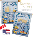 Happy Hanukkah - Hanukkah Winter Vertical Impressions Decorative Flags HG137326 Made In USA