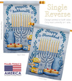 Happy Hanukkah - Hanukkah Winter Vertical Impressions Decorative Flags HG137326 Made In USA