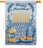 Happy Hanukkah - Hanukkah Winter Vertical Impressions Decorative Flags HG137326 Made In USA