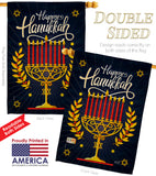 Happy Hanukkah - Hanukkah Winter Vertical Impressions Decorative Flags HG137327 Made In USA