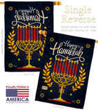 Happy Hanukkah - Hanukkah Winter Vertical Impressions Decorative Flags HG137327 Made In USA