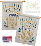 Happy Hanukkah - Hanukkah Winter Vertical Impressions Decorative Flags HG137328 Made In USA