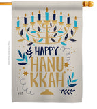 Happy Hanukkah - Hanukkah Winter Vertical Impressions Decorative Flags HG137328 Made In USA