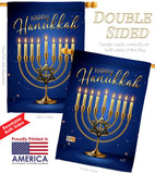 Happy Hanukkah - Hanukkah Winter Vertical Impressions Decorative Flags HG137329 Made In USA