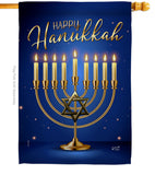 Happy Hanukkah - Hanukkah Winter Vertical Impressions Decorative Flags HG137329 Made In USA