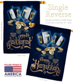 Happy Hanukkah - Hanukkah Winter Vertical Impressions Decorative Flags HG137330 Made In USA