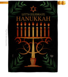 Celebrate Hanukkah - Hanukkah Winter Vertical Impressions Decorative Flags HG190011 Made In USA