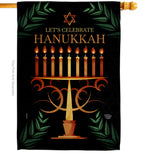 Celebrate Hanukkah - Hanukkah Winter Vertical Impressions Decorative Flags HG190011 Made In USA