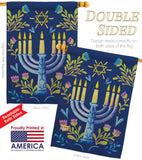 Lighting Hanukkah - Hanukkah Winter Vertical Impressions Decorative Flags HG190184 Made In USA