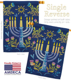 Lighting Hanukkah - Hanukkah Winter Vertical Impressions Decorative Flags HG190184 Made In USA