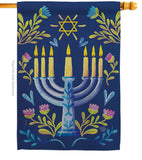 Lighting Hanukkah - Hanukkah Winter Vertical Impressions Decorative Flags HG190184 Made In USA