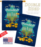 Happy Hanukkah - Hanukkah Winter Vertical Impressions Decorative Flags HG191061 Made In USA