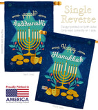 Happy Hanukkah - Hanukkah Winter Vertical Impressions Decorative Flags HG191061 Made In USA