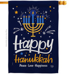 Happy Hanukkah - Hanukkah Winter Vertical Impressions Decorative Flags HG192314 Made In USA