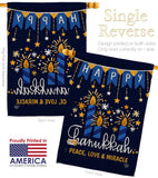 Peace Love Happiness - Hanukkah Winter Vertical Impressions Decorative Flags HG192315 Made In USA