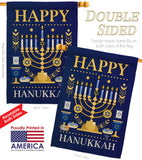 Happy Hanukkah - Hanukkah Winter Vertical Impressions Decorative Flags HG192317 Made In USA