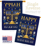 Happy Hanukkah - Hanukkah Winter Vertical Impressions Decorative Flags HG192317 Made In USA