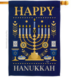 Happy Hanukkah - Hanukkah Winter Vertical Impressions Decorative Flags HG192317 Made In USA