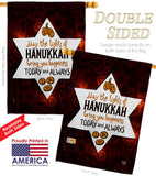 Lights Of Hanukkah - Hanukkah Winter Vertical Impressions Decorative Flags HG192594 Made In USA