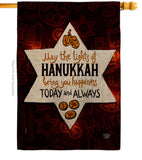 Lights Of Hanukkah - Hanukkah Winter Vertical Impressions Decorative Flags HG192594 Made In USA