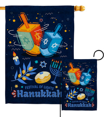 Festival Of Lights - Hanukkah Winter Vertical Impressions Decorative Flags HG114228 Made In USA