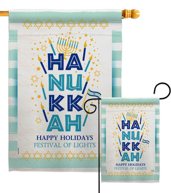 Jewish Festival - Hanukkah Winter Vertical Impressions Decorative Flags HG114229 Made In USA