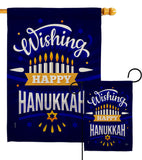 Wish Happy Hanukkah - Hanukkah Winter Vertical Impressions Decorative Flags HG114239 Made In USA